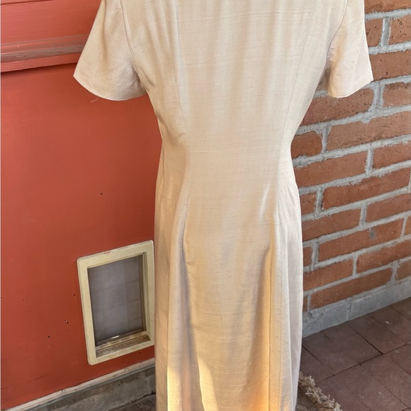 Vintage 80s silk midi shirt dress Sz 6 Sm / M - Picture 7 of 17